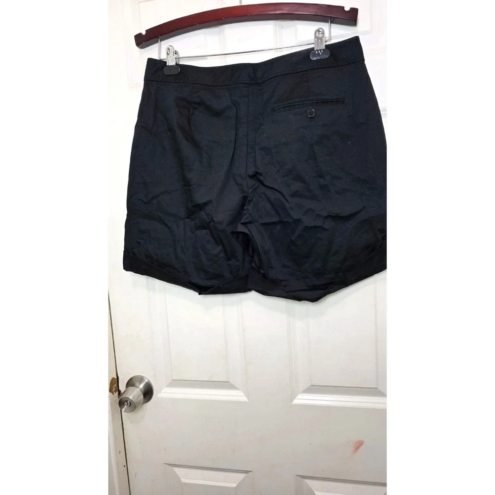 Lauren Ralph Lauren Black Festival Grunge Cotton Blend Shorts Cuffed Hem Size 12